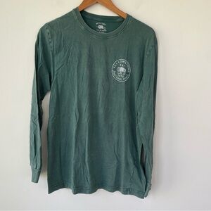 Yellowstone National Park Distressed Long Sleeve Cotton Tee Shirt S Small Green